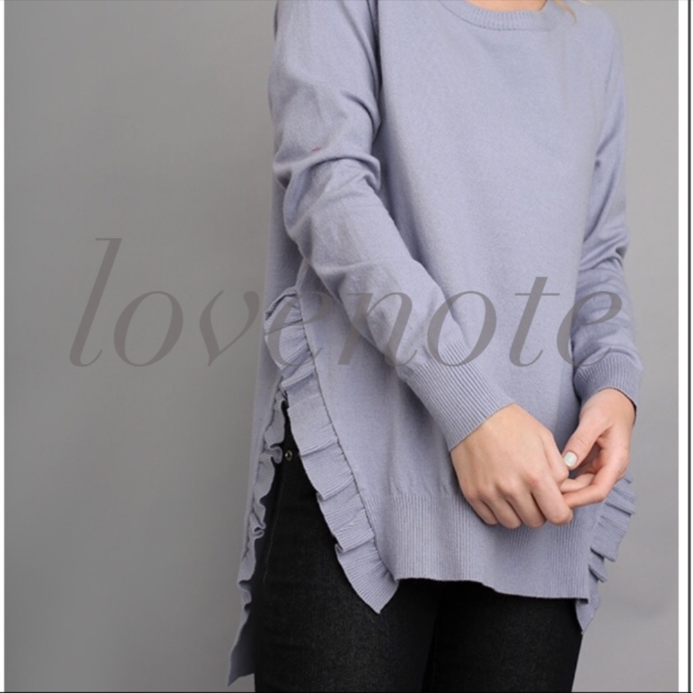 ⭐️1M left! Long Sleeve Tunic Sweater Split Side - Picture 2 of 4